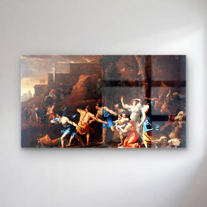 Nicolas Poussin – Rescue of Young King Pyrrhus cam tablo — Nicolas Poussin – Rescue of Young King Pyrrhus — yağlı boya mitolojik sahne