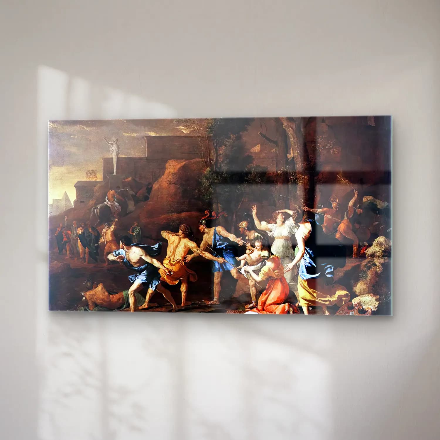 Nicolas Poussin – Rescue of Young King Pyrrhus cam tablo — sağ açıdan görünüm