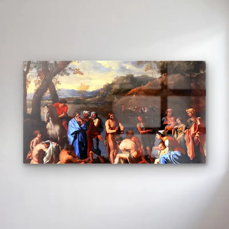 Nicolas Poussin – St John the Baptist Baptizes the People cam tablo — Nicolas Poussin – St John the Baptist Baptizes the People — yağlı boya dini sahne