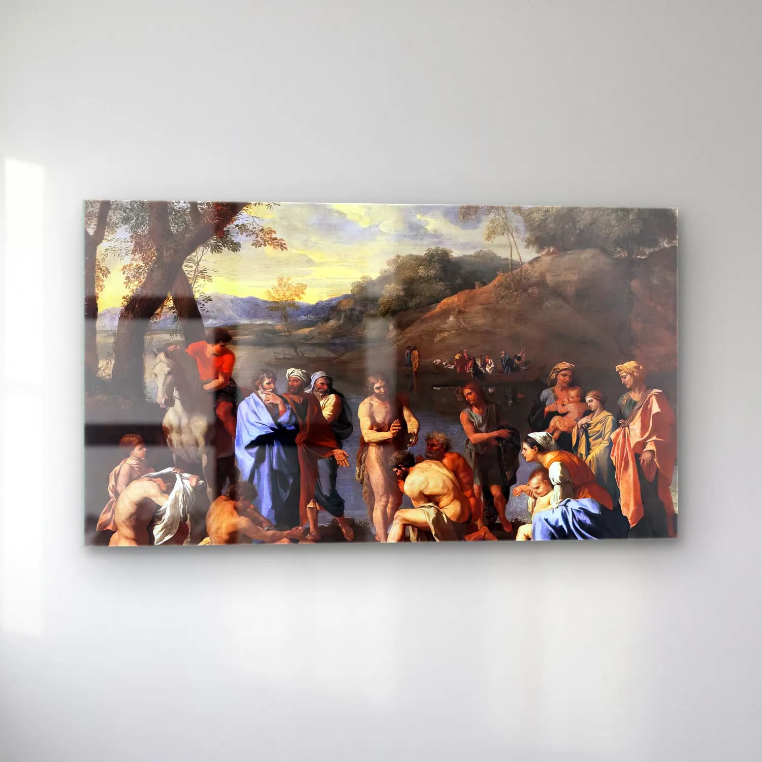 Nicolas Poussin – St John the Baptist Baptizes the People cam tablo — sol açıdan görünüm