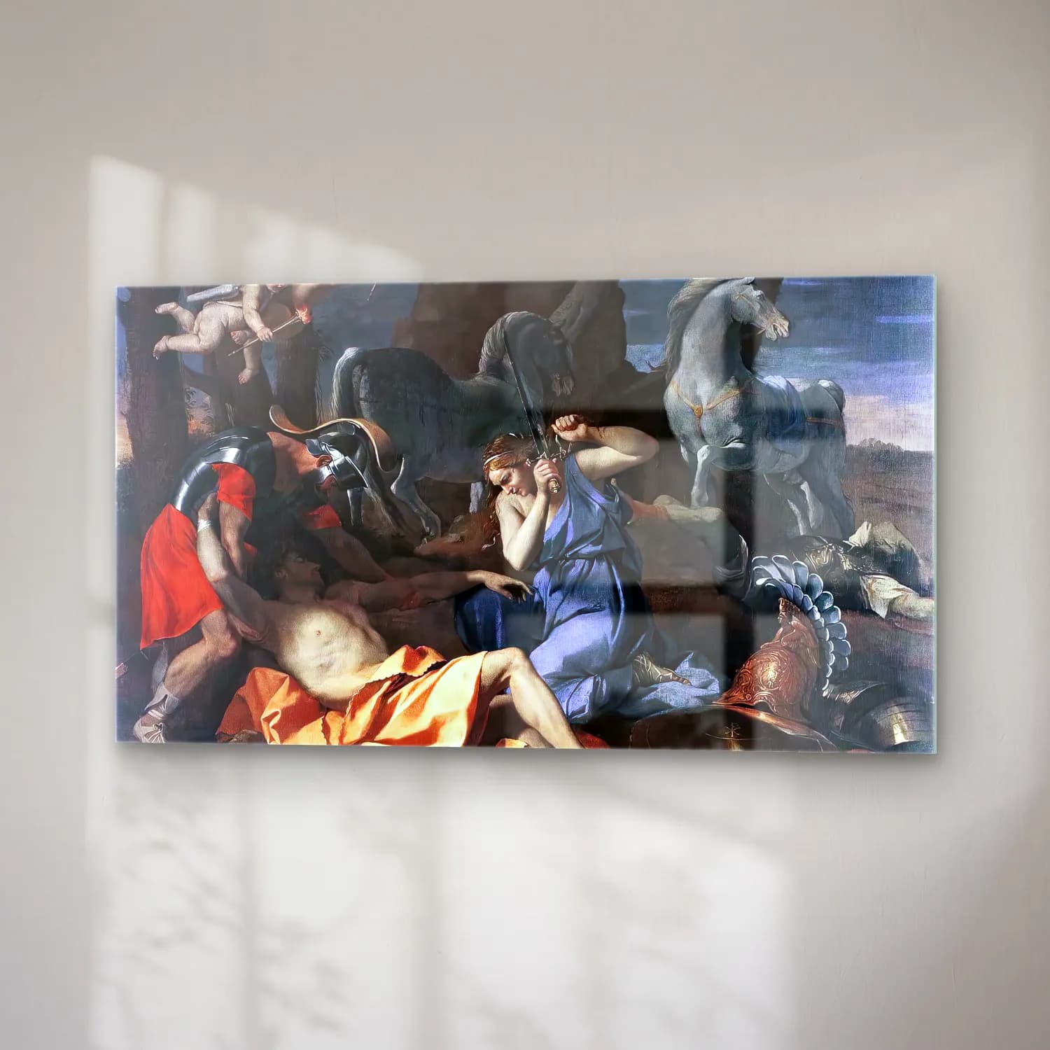 Nicolas Poussin – Tancred and Erminia cam tablo — sağ açıdan görünüm