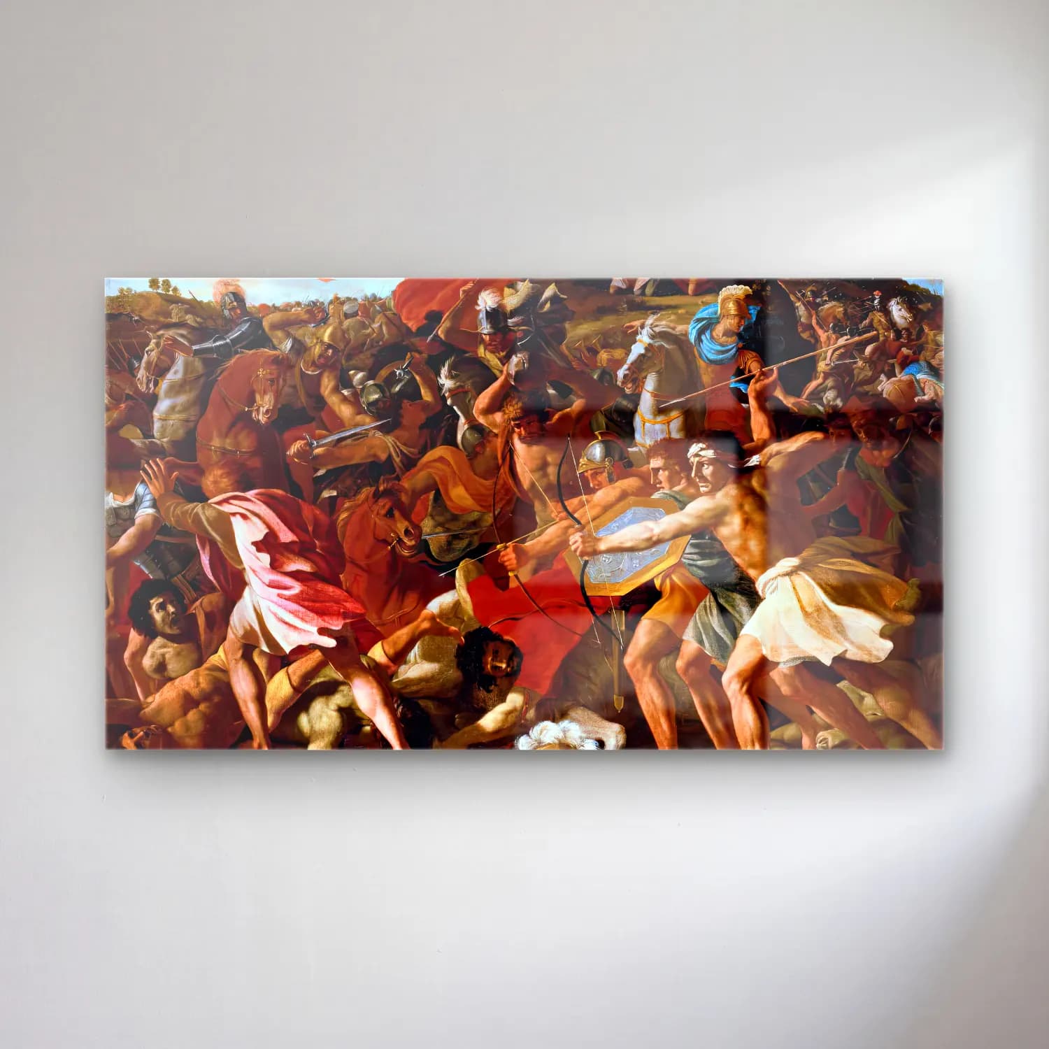 Nicolas Poussin – The Battle of the Israelites and Amelekites cam tablo — Nicolas Poussin – The Battle of the Israelites and Amelekites — yağlı boya savaş sahnesi