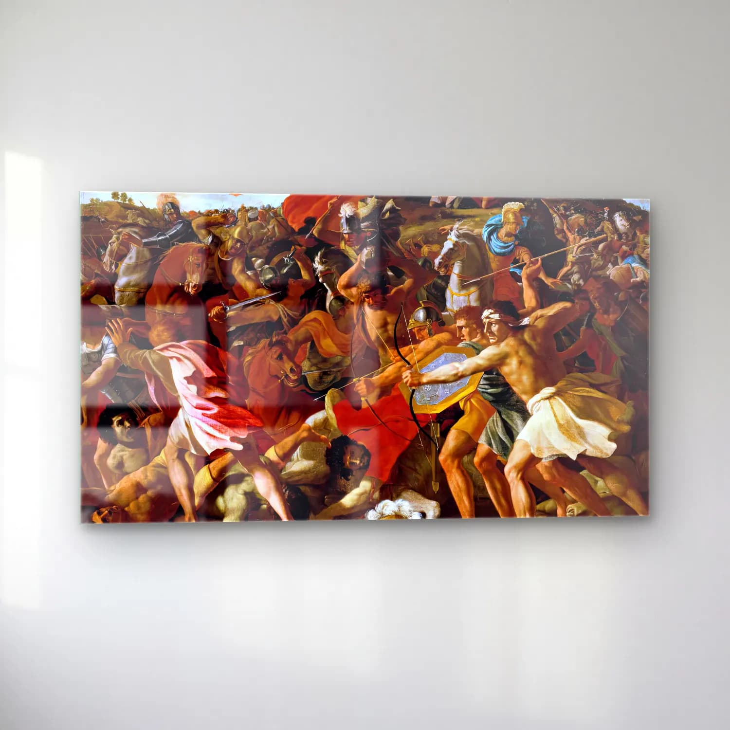 Nicolas Poussin – The Battle of the Israelites and Amelekites cam tablo — sol açıdan görünüm