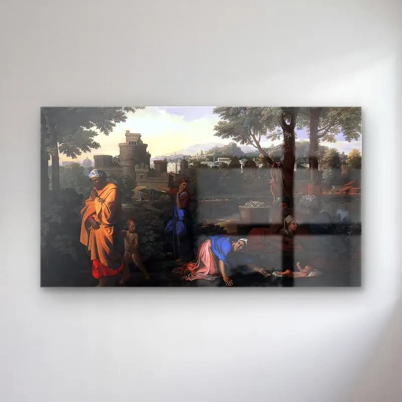 Nicolas Poussin – The Exposition of Moses cam tablo — Nicolas Poussin – The Exposition of Moses — yağlı boya dini sahne