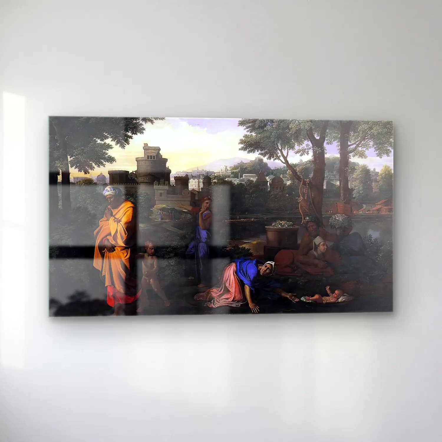 Nicolas Poussin – The Exposition of Moses cam tablo — sol açıdan görünüm