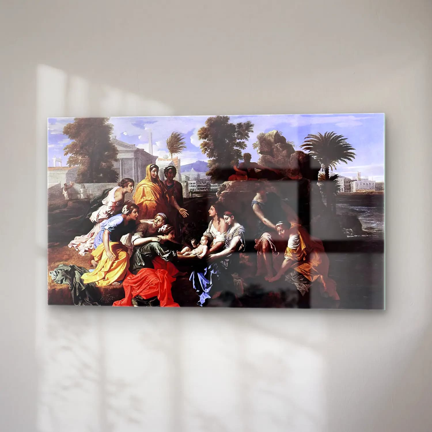 Nicolas Poussin – The Finding of Moses cam tablo — sağ açıdan görünüm