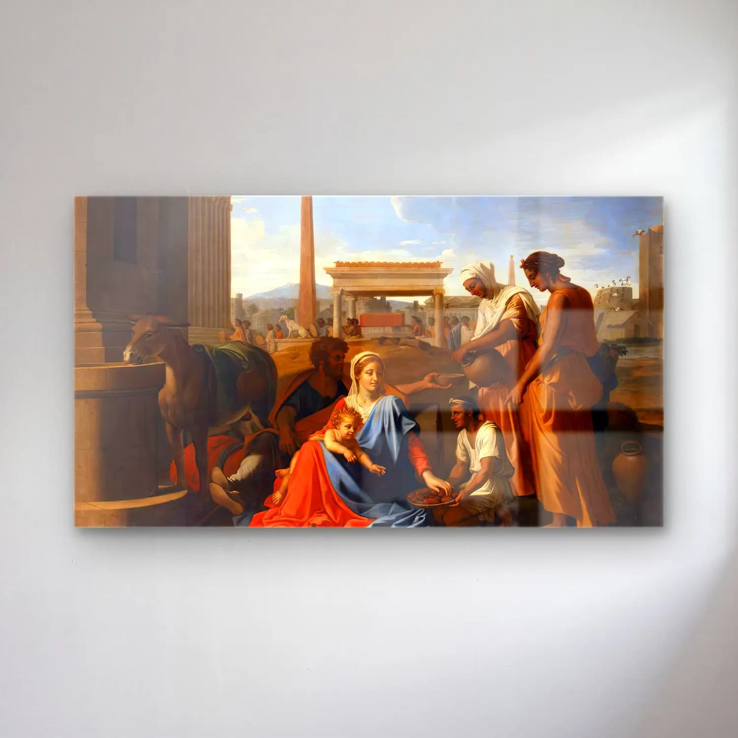 Nicolas Poussin – The Holy Family in Egypt cam tablo — Nicolas Poussin – The Holy Family in Egypt — yağlı boya dini sahne