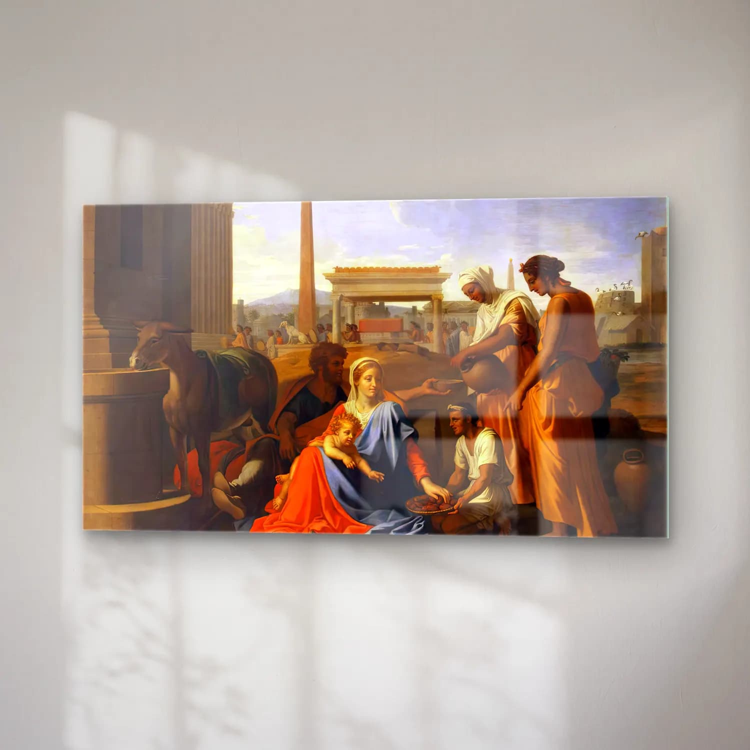 Nicolas Poussin – The Holy Family in Egypt cam tablo — sağ açıdan görünüm