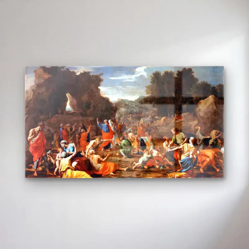 Nicolas Poussin – The Jews Gathering the Manna in the Desert cam tablo — Nicolas Poussin – The Jews Gathering the Manna in the Desert — yağlı boya dini sahne