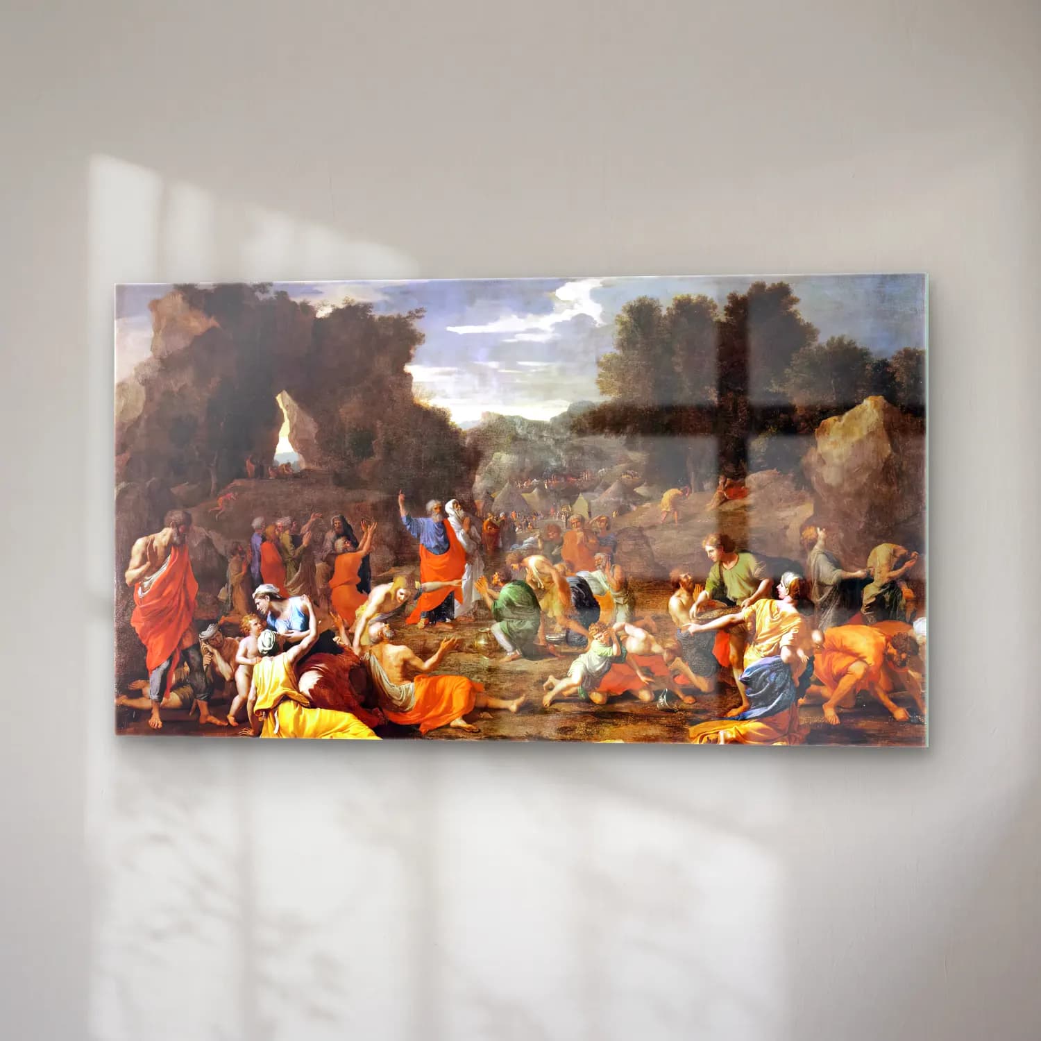 Nicolas Poussin – The Jews Gathering the Manna in the Desert cam tablo — sağ açıdan görünüm