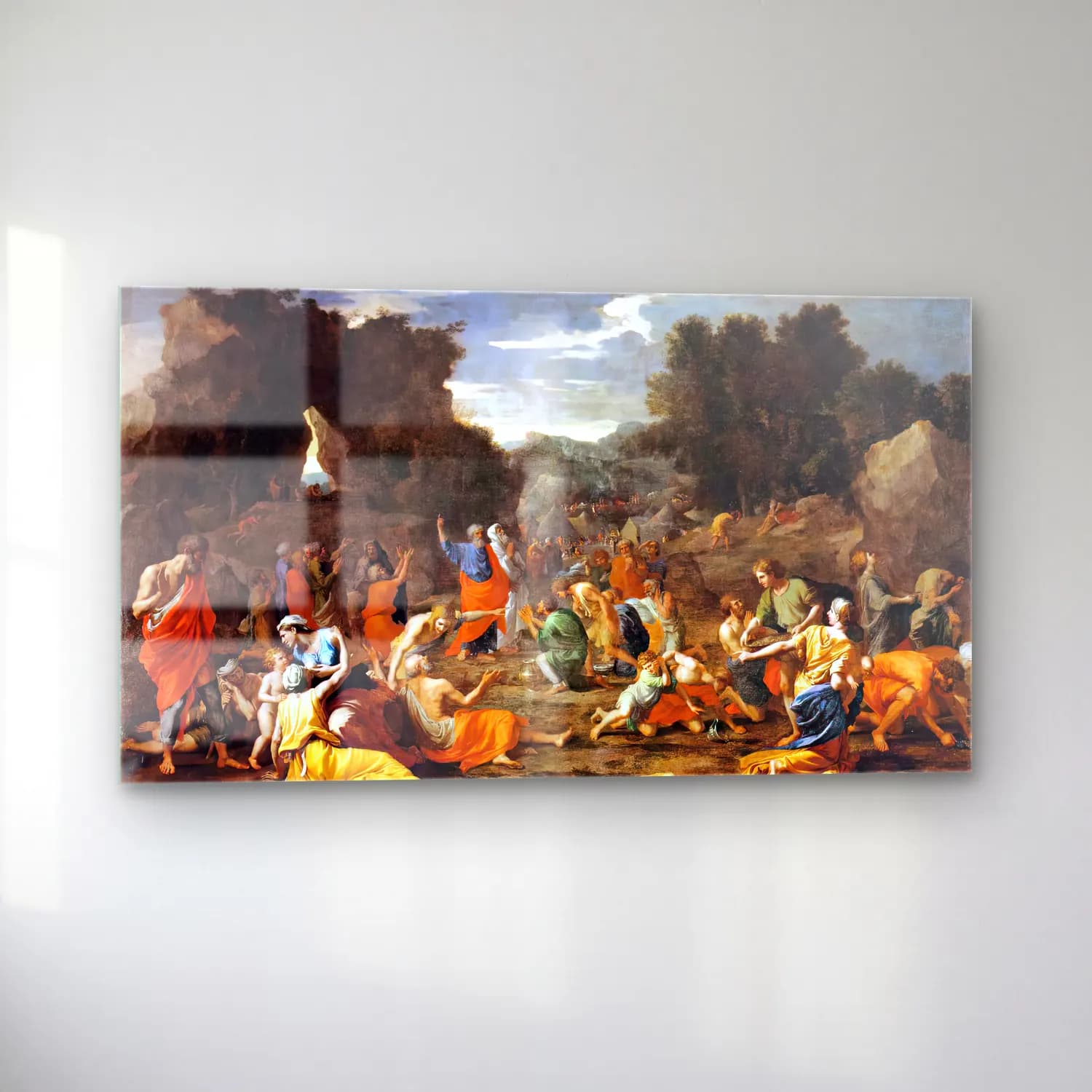 Nicolas Poussin – The Jews Gathering the Manna in the Desert cam tablo — sol açıdan görünüm