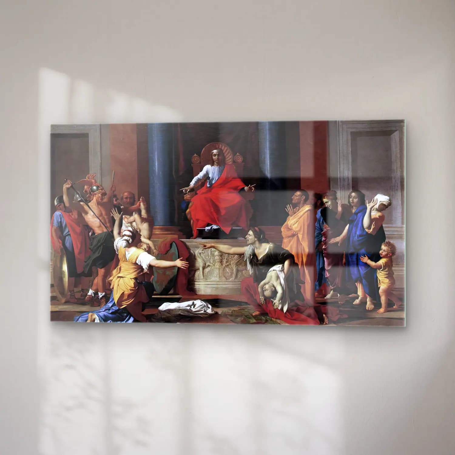 Nicolas Poussin – The Judgment of Solomon cam tablo — sağ açıdan görünüm