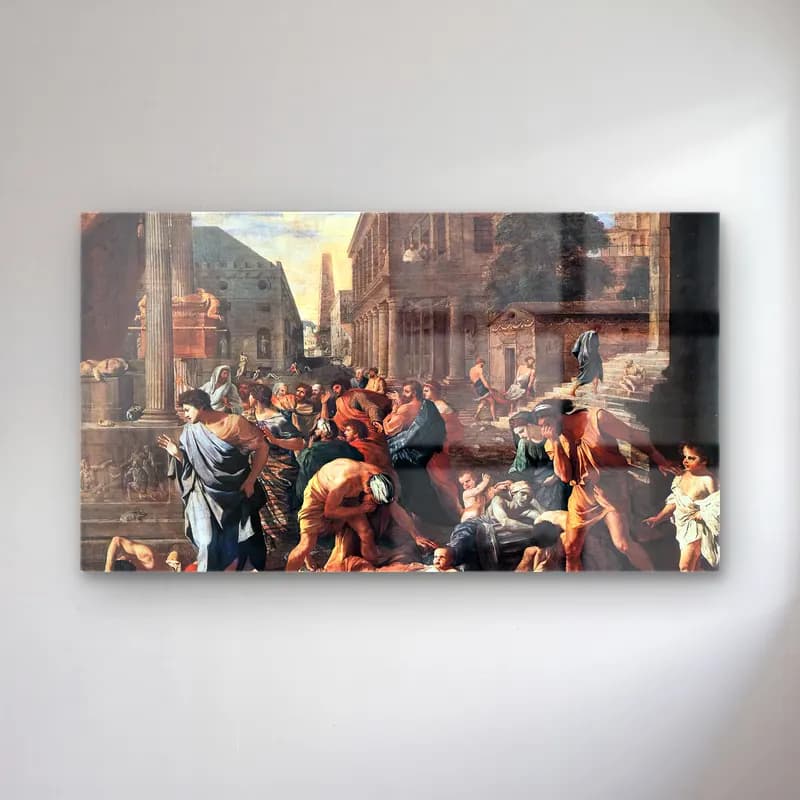 Nicolas Poussin – The Plague at Ashdod cam tablo — Nicolas Poussin – The Plague at Ashdod — yağlı boya dini sahne