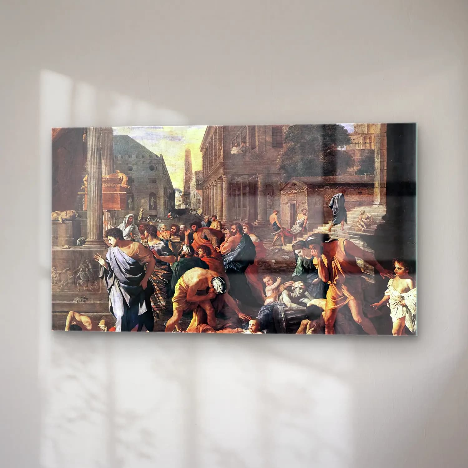Nicolas Poussin – The Plague at Ashdod cam tablo — sağ açıdan görünüm