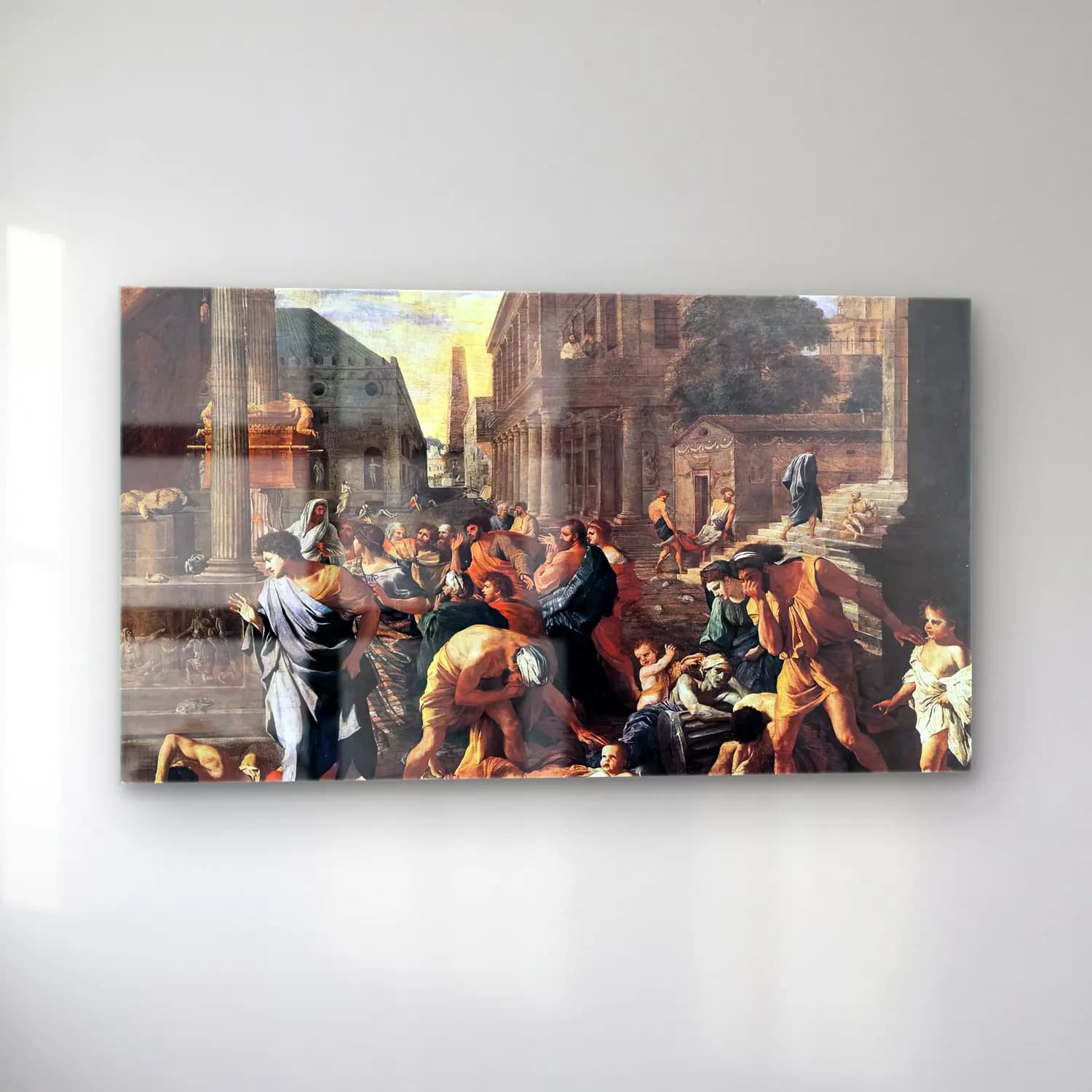 Nicolas Poussin – The Plague at Ashdod cam tablo — sol açıdan görünüm
