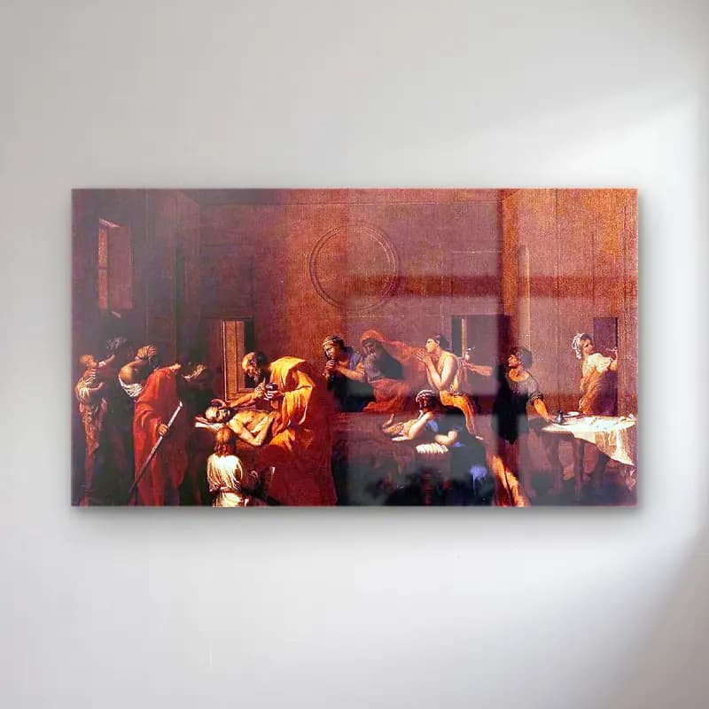 Nicolas Poussin – The Seven Sacraments I Extreme Unction cam tablo — Nicolas Poussin – The Seven Sacraments I Extreme Unction — yağlı boya dini sahne