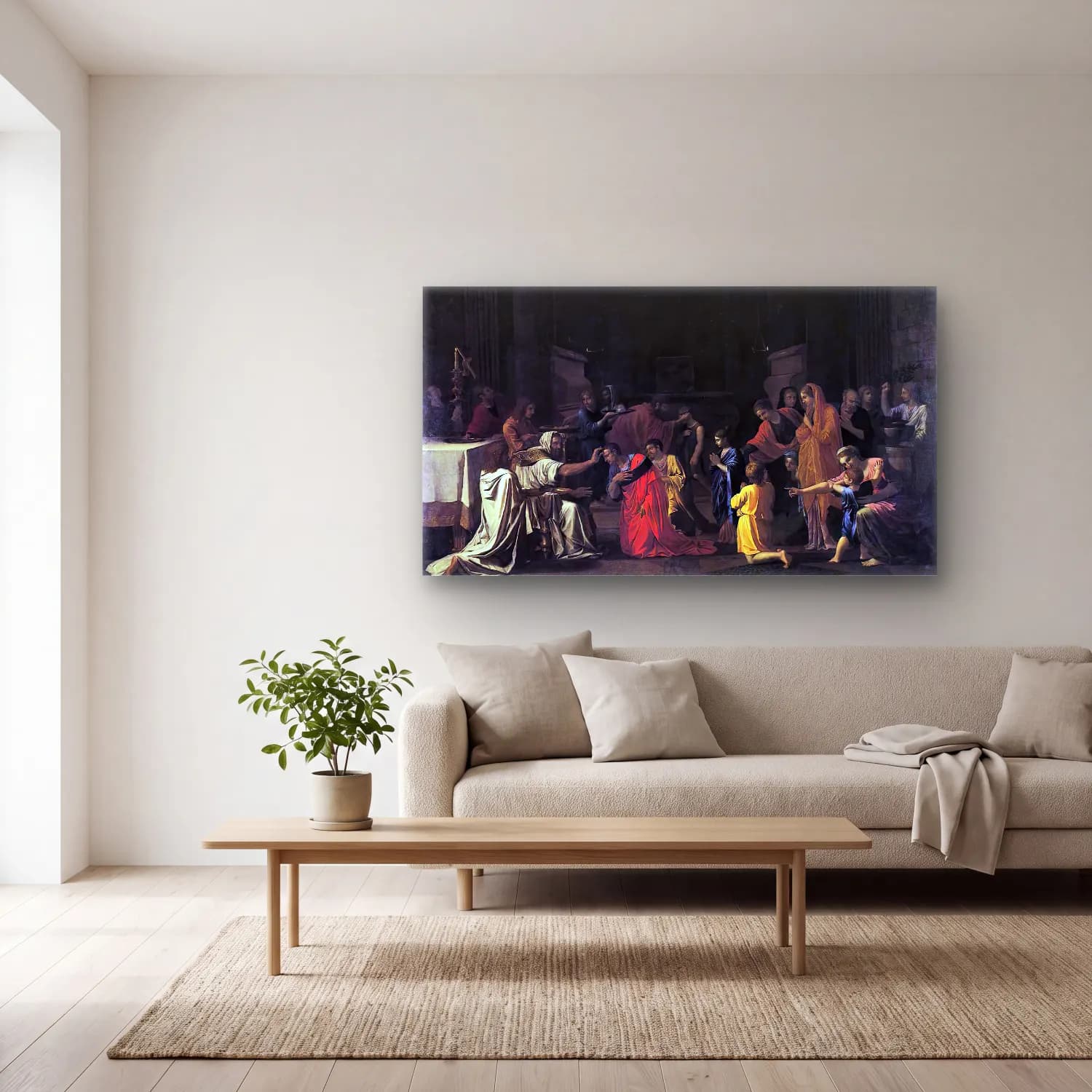 Nicolas Poussin – The Seven Sacraments Ii Confirmation cam tablo — açık renk salonda