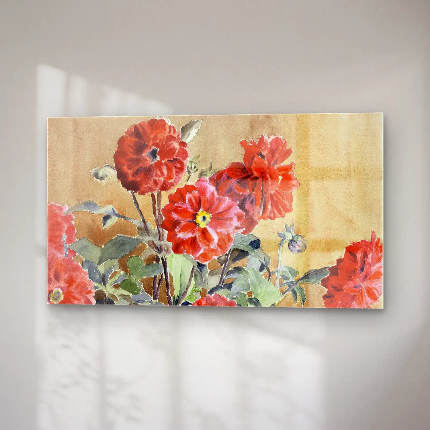 Hannah Borger Overbeck – Dahlias cam tablo — sağ açıdan görünüm