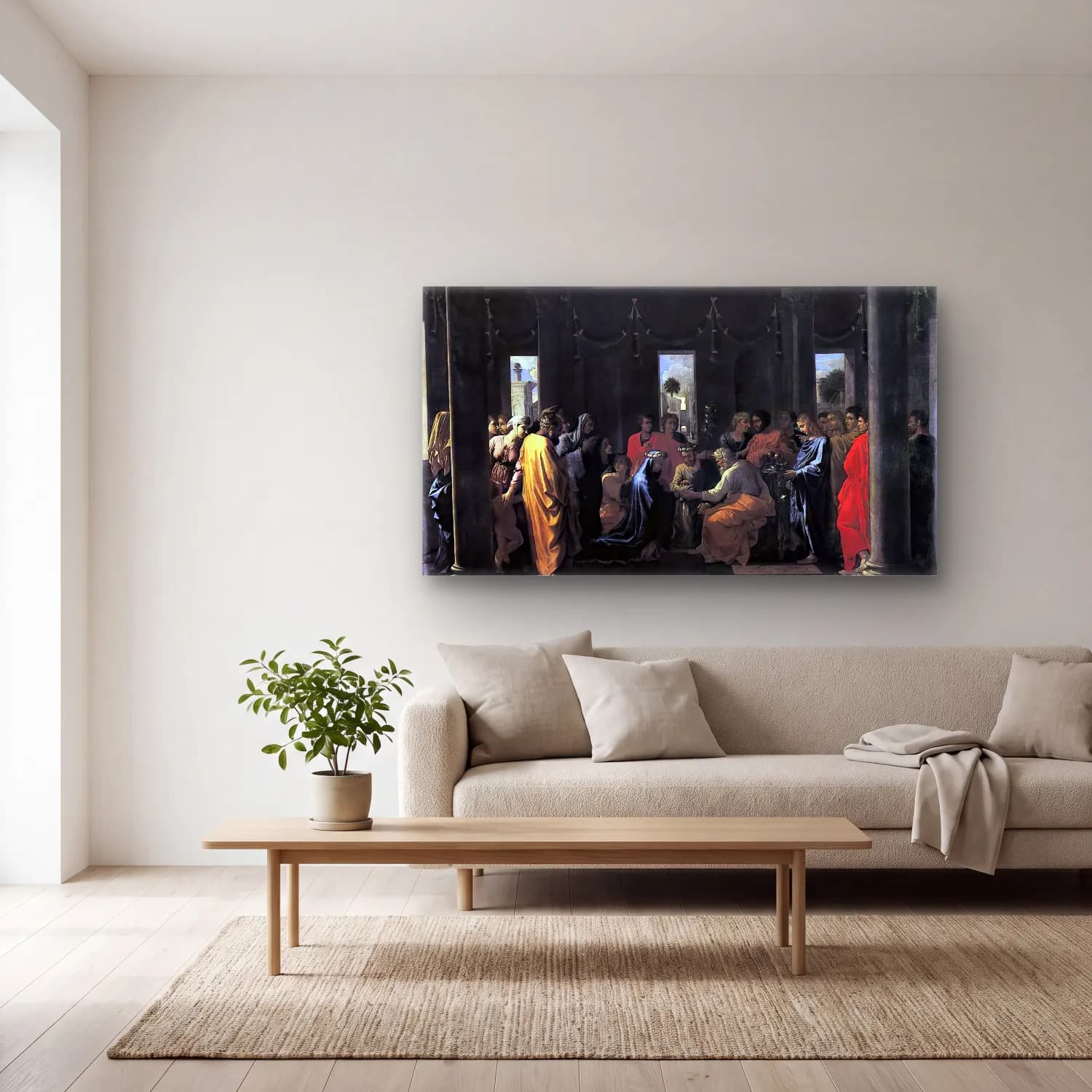 Nicolas Poussin – The Seven Sacraments Ii Marriage cam tablo — açık renk salonda