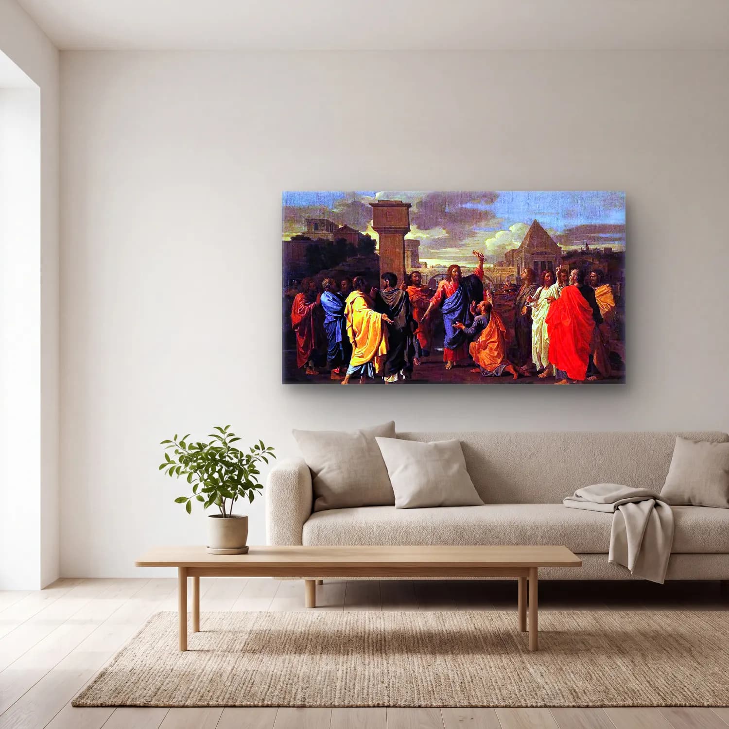 Nicolas Poussin – The Seven Sacraments Ii Ordination cam tablo — açık renk salonda