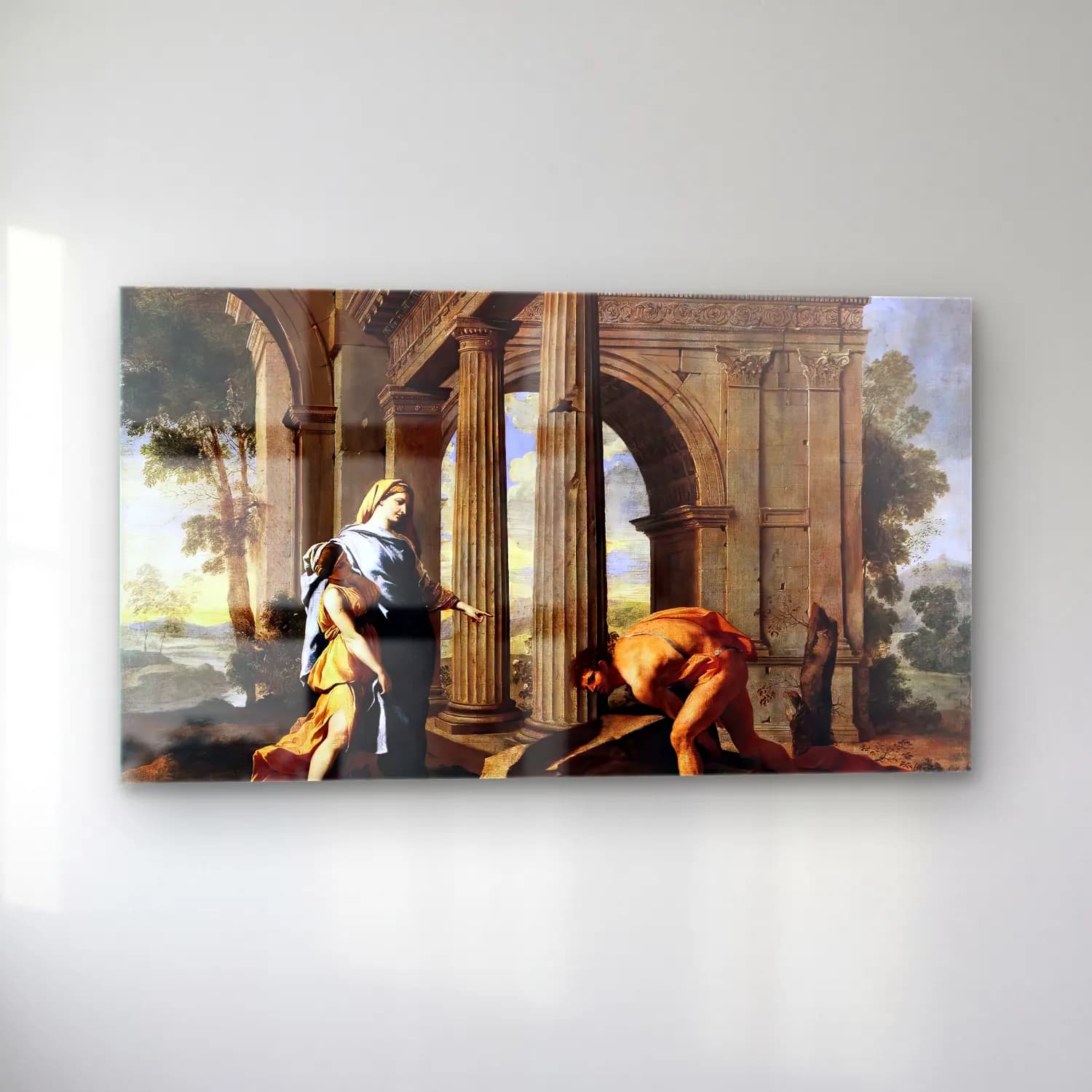 Nicolas Poussin – Theseus Finding His Father s Sword cam tablo — sol açıdan görünüm