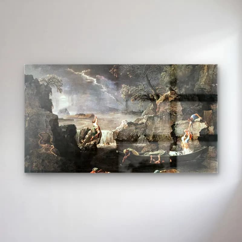 Nicolas Poussin – Winter (The Deluge) cam tablo — Nicolas Poussin – Winter (The Deluge) — yağlı boya mitolojik sahne