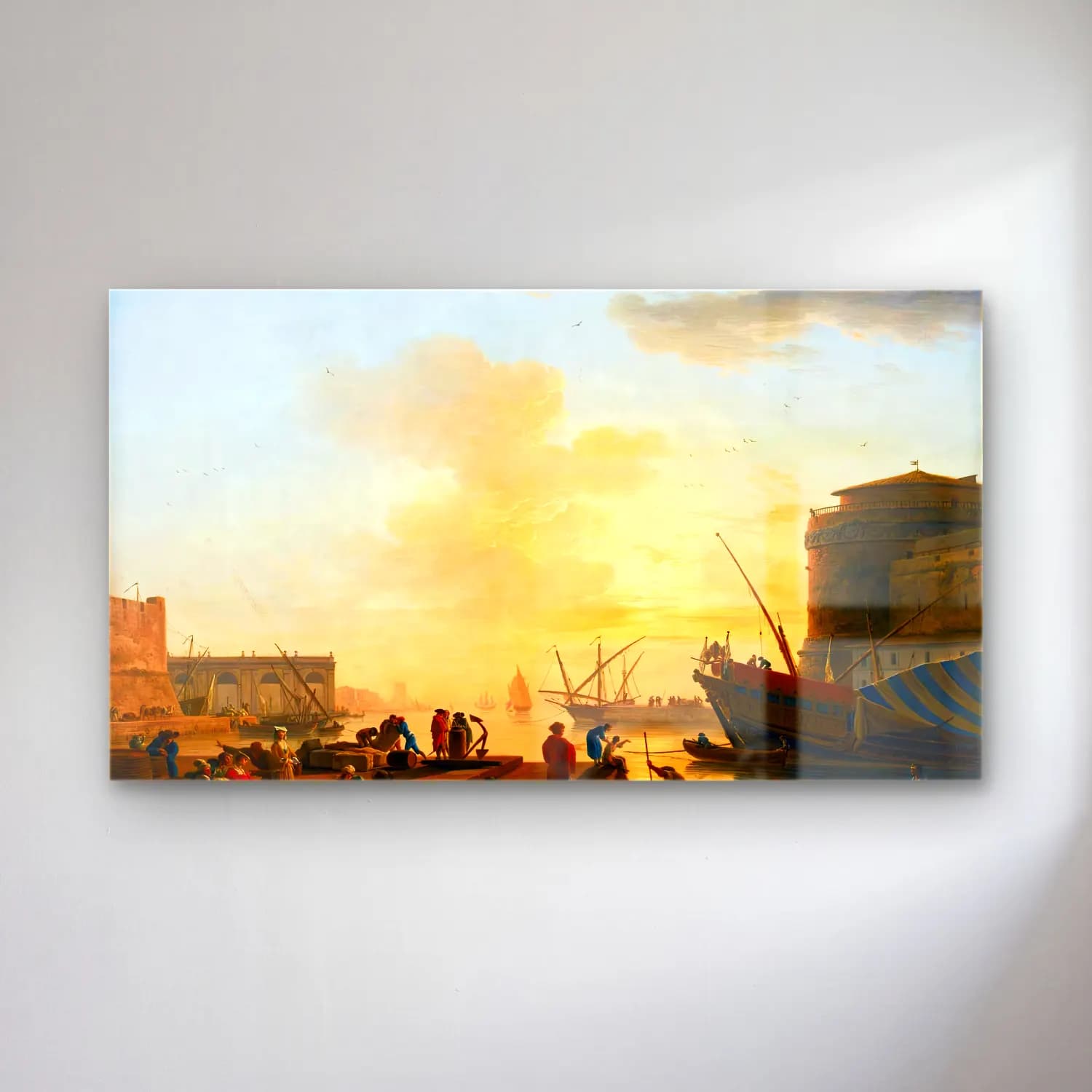 Claude-Joseph Vernet – Le Soir cam tablo — Claude-Joseph Vernet – Le Soir — yağlı boya liman ve tekneler