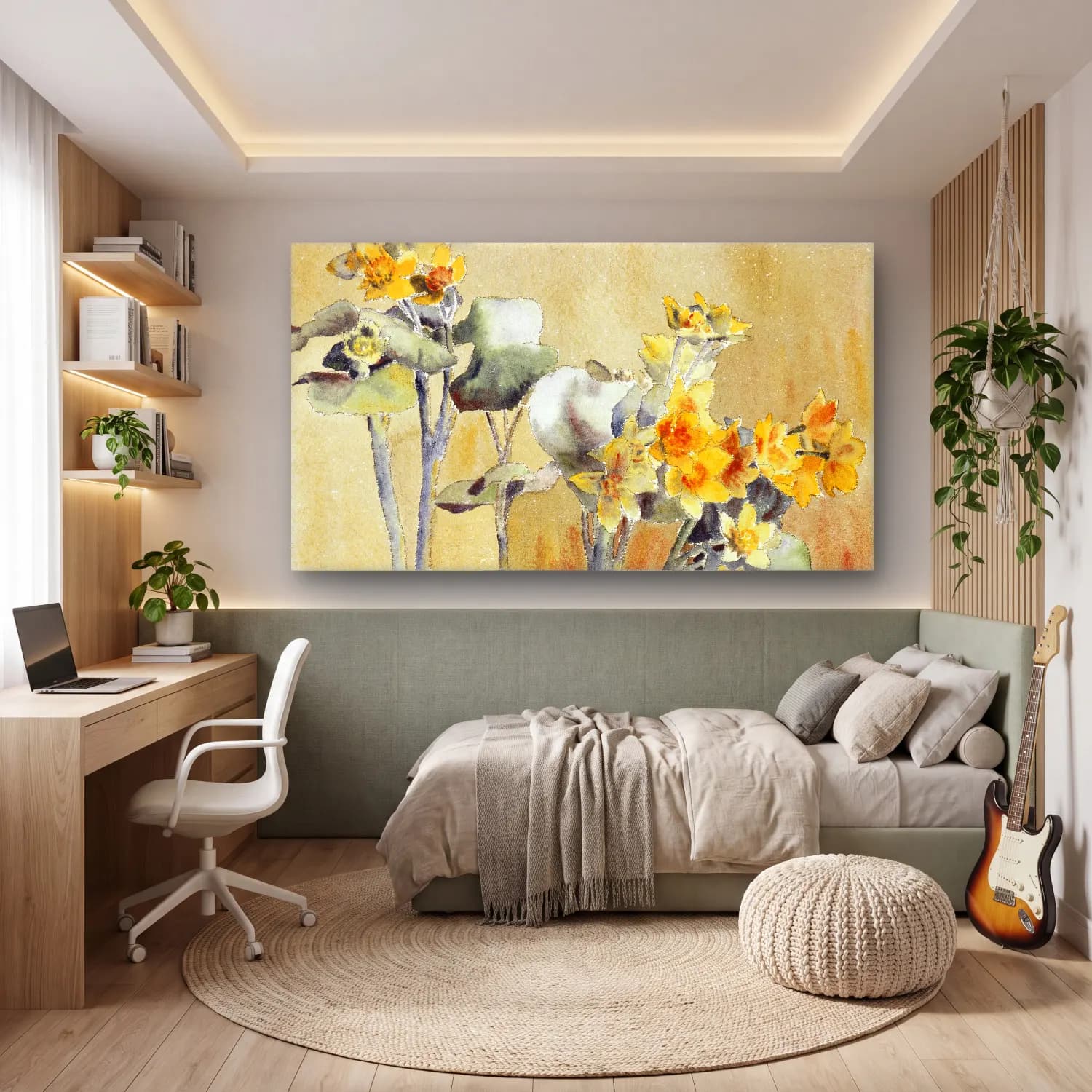 Hannah Borger Overbeck – Orange Flower without Margin cam tablo — genç odasında