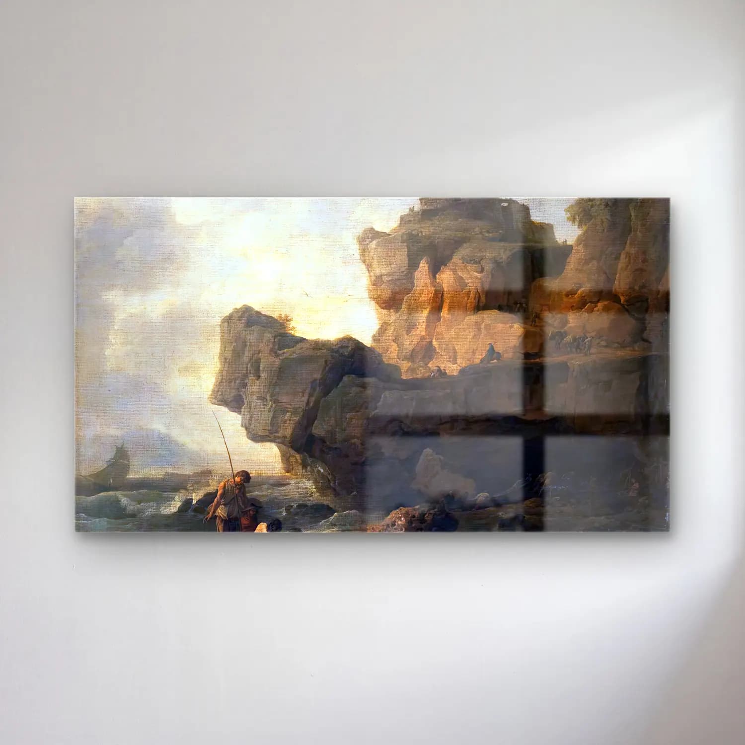 Claude-Joseph Vernet – Rocks on a Seashore cam tablo — Claude-Joseph Vernet – Rocks on a Seashore — yağlı boya i̇talyan sahili