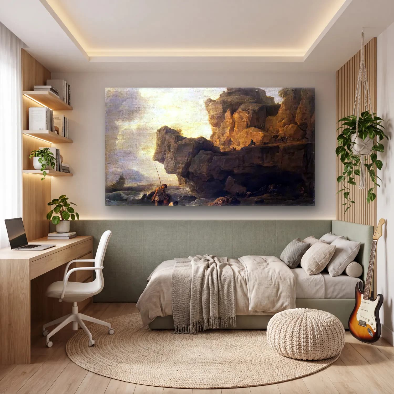 Claude-Joseph Vernet – Rocks on a Seashore cam tablo — genç odasında