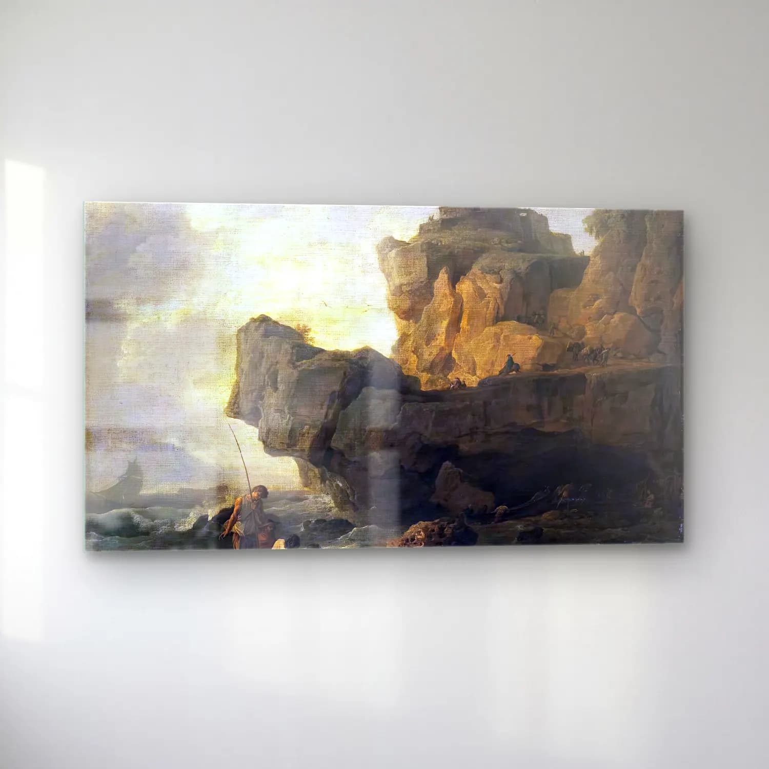 Claude-Joseph Vernet – Rocks on a Seashore cam tablo — sol açıdan görünüm