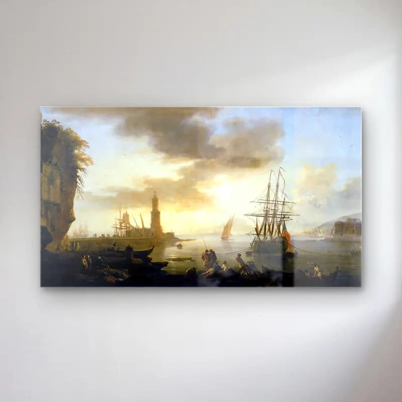 Claude-Joseph Vernet – Seascape Calm cam tablo — Claude-Joseph Vernet – Seascape Calm — yağlı boya liman ve tekneler