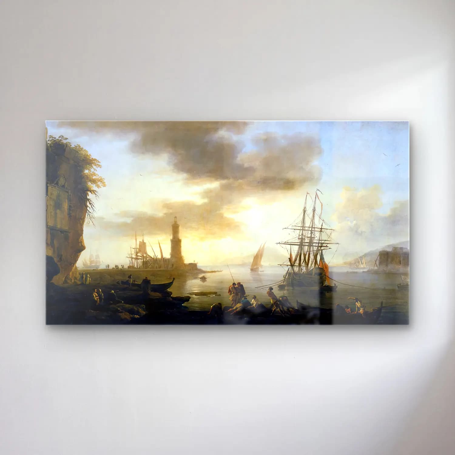 Claude-Joseph Vernet – Seascape Calm cam tablo — Claude-Joseph Vernet – Seascape Calm — yağlı boya liman ve tekneler
