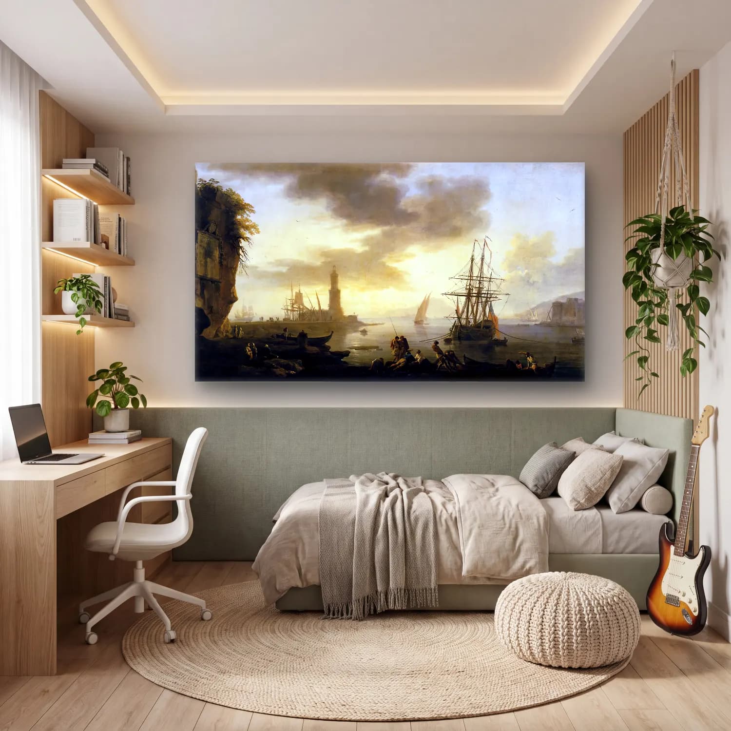 Claude-Joseph Vernet – Seascape Calm cam tablo — genç odasında