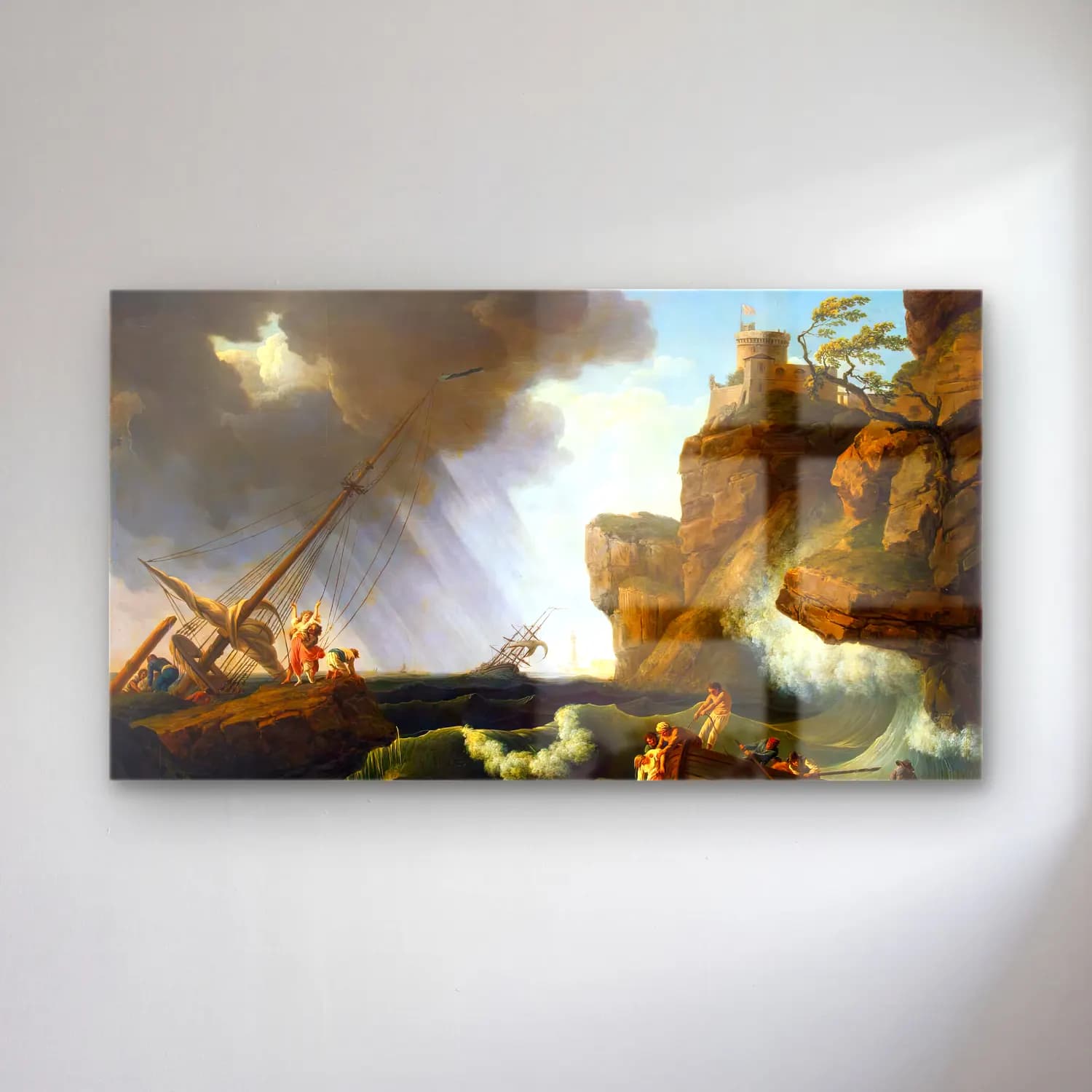 Claude-Joseph Vernet – Shipwreck cam tablo — Claude-Joseph Vernet – Shipwreck — yağlı boya fırtınalı denizde gemi