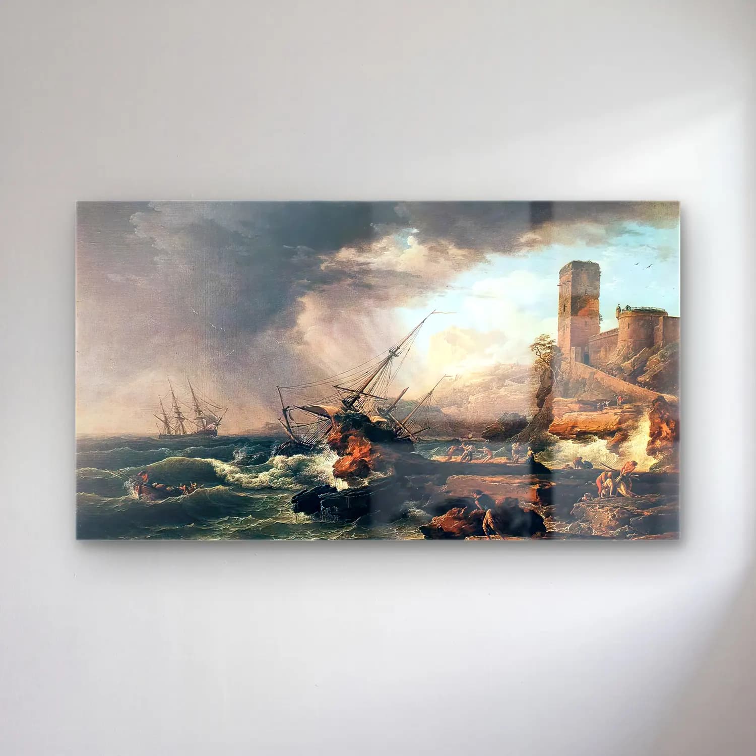 Claude-Joseph Vernet – Storm with a Shipwreck cam tablo — Claude-Joseph Vernet – Storm with a Shipwreck — yağlı boya fırtınalı denizde gemi