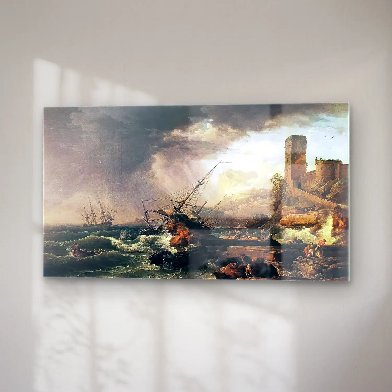 Claude-Joseph Vernet – Storm with a Shipwreck cam tablo — sağ açıdan görünüm