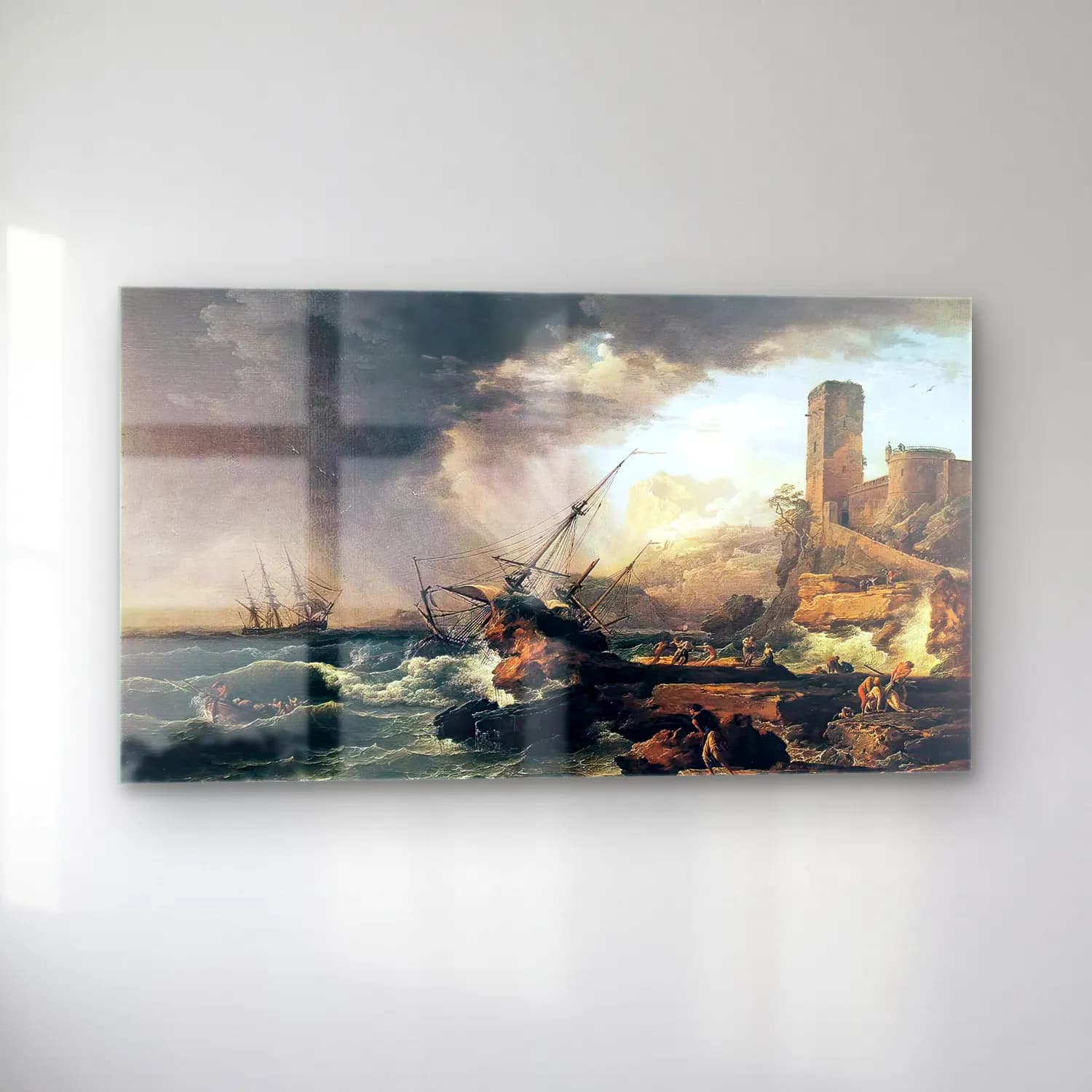 Claude-Joseph Vernet – Storm with a Shipwreck cam tablo — sol açıdan görünüm