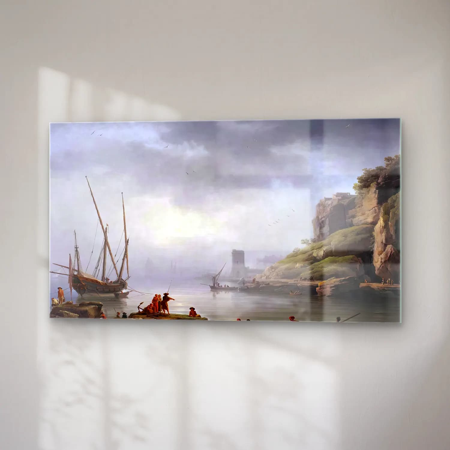 Claude-Joseph Vernet – Sunrise The Fishermen s Departure cam tablo — sağ açıdan görünüm