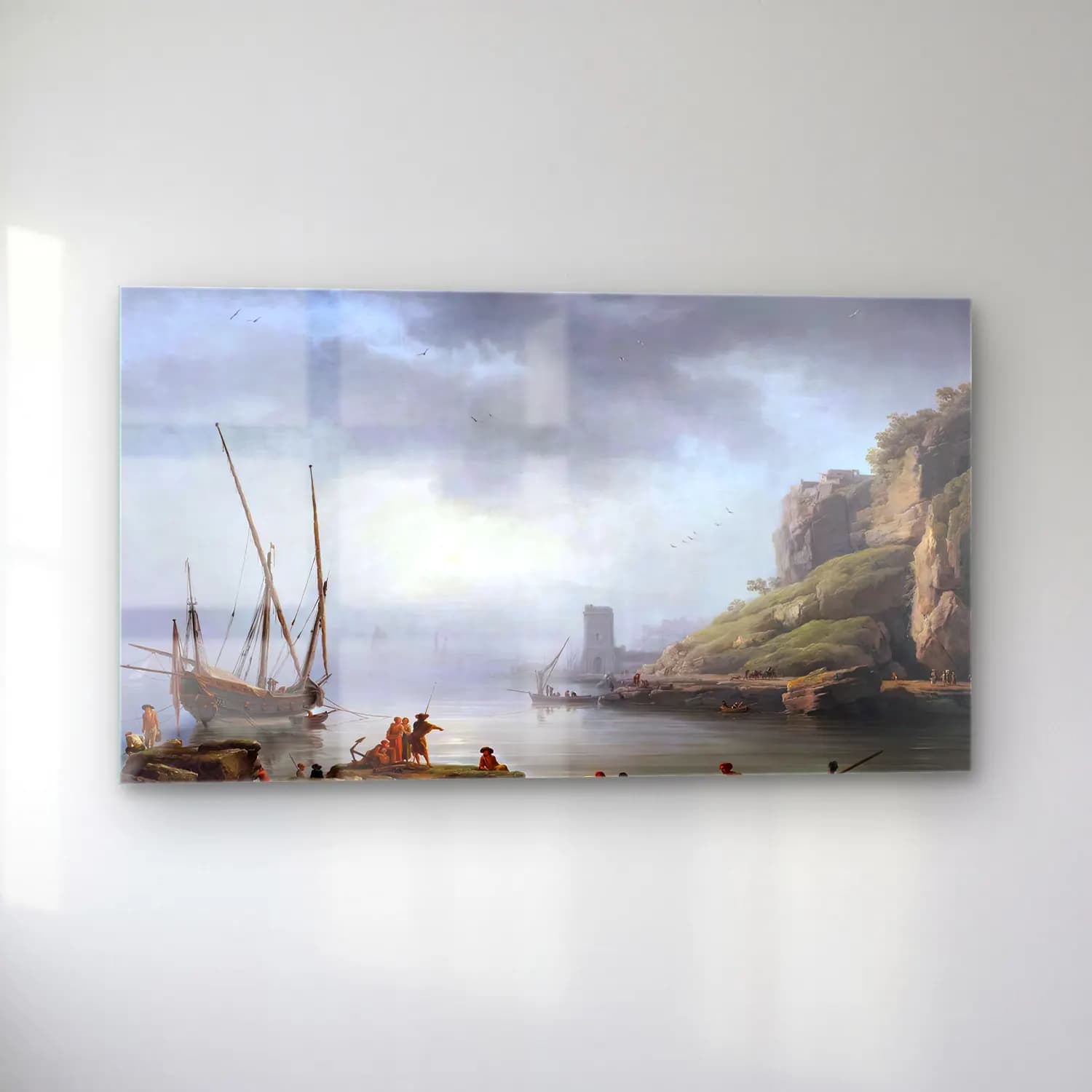 Claude-Joseph Vernet – Sunrise The Fishermen s Departure cam tablo — sol açıdan görünüm