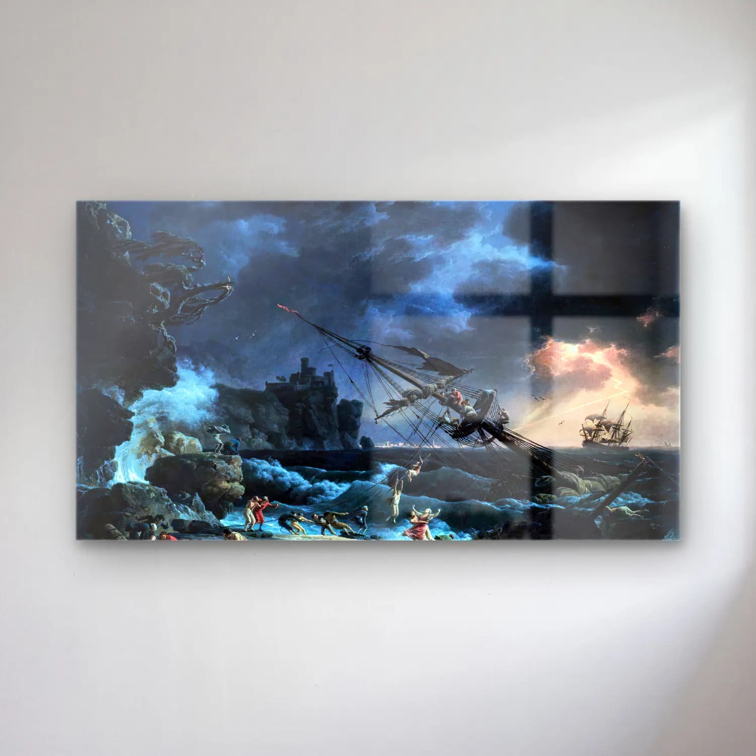 Claude-Joseph Vernet – The Shipwreck cam tablo — Claude-Joseph Vernet – The Shipwreck — vintage fırtınalı denizde gemi