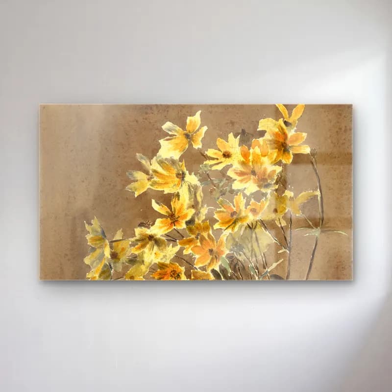 Hannah Borger Overbeck – Yellow Flower with Border cam tablo — Hannah Borger Overbeck – Yellow Flower with Border — suluboya ayçiçekleri