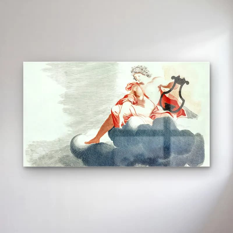 Johan Teyler – Apollo on the Clouds cam tablo — Johan Teyler – Apollo on the Clouds — vintage mitolojik sahne