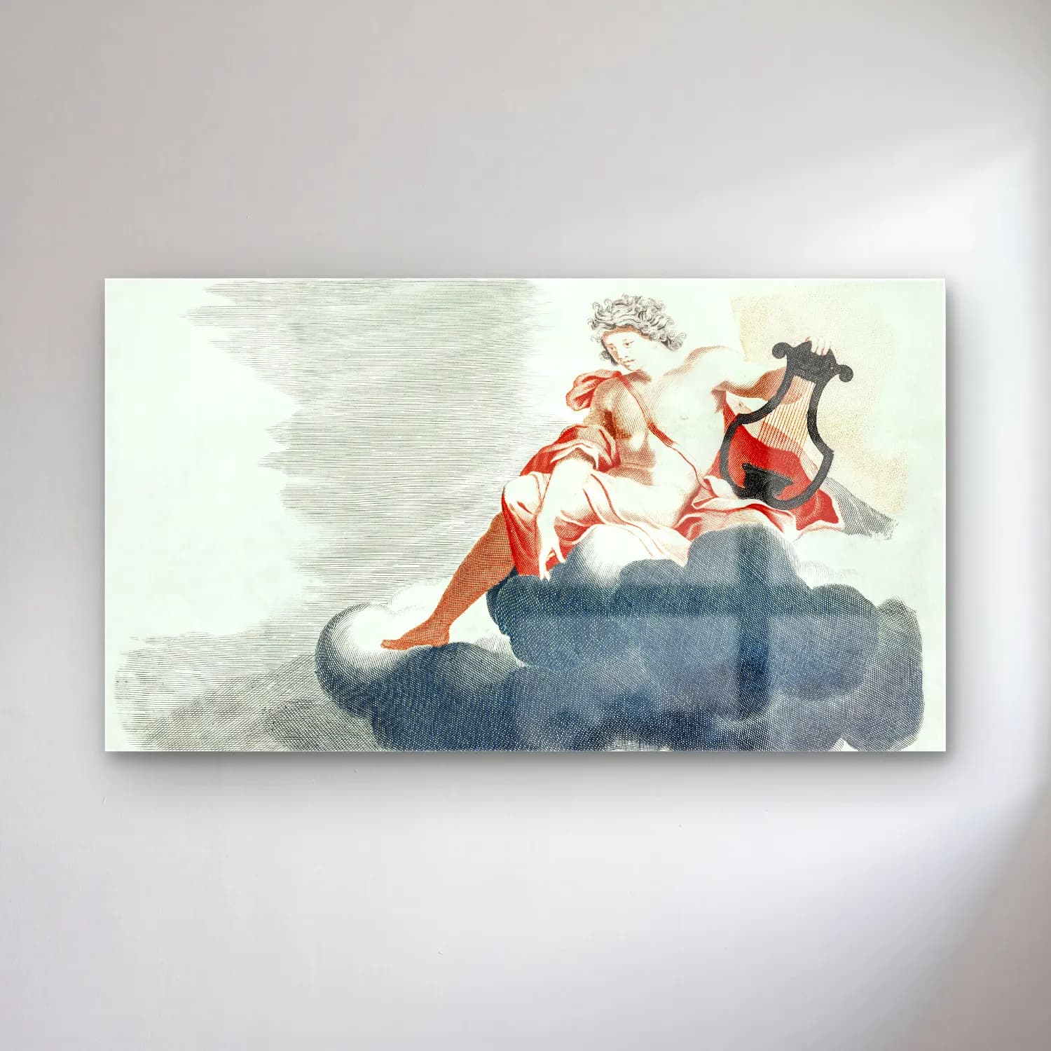 Johan Teyler – Apollo on the Clouds cam tablo — Johan Teyler – Apollo on the Clouds — vintage mitolojik sahne