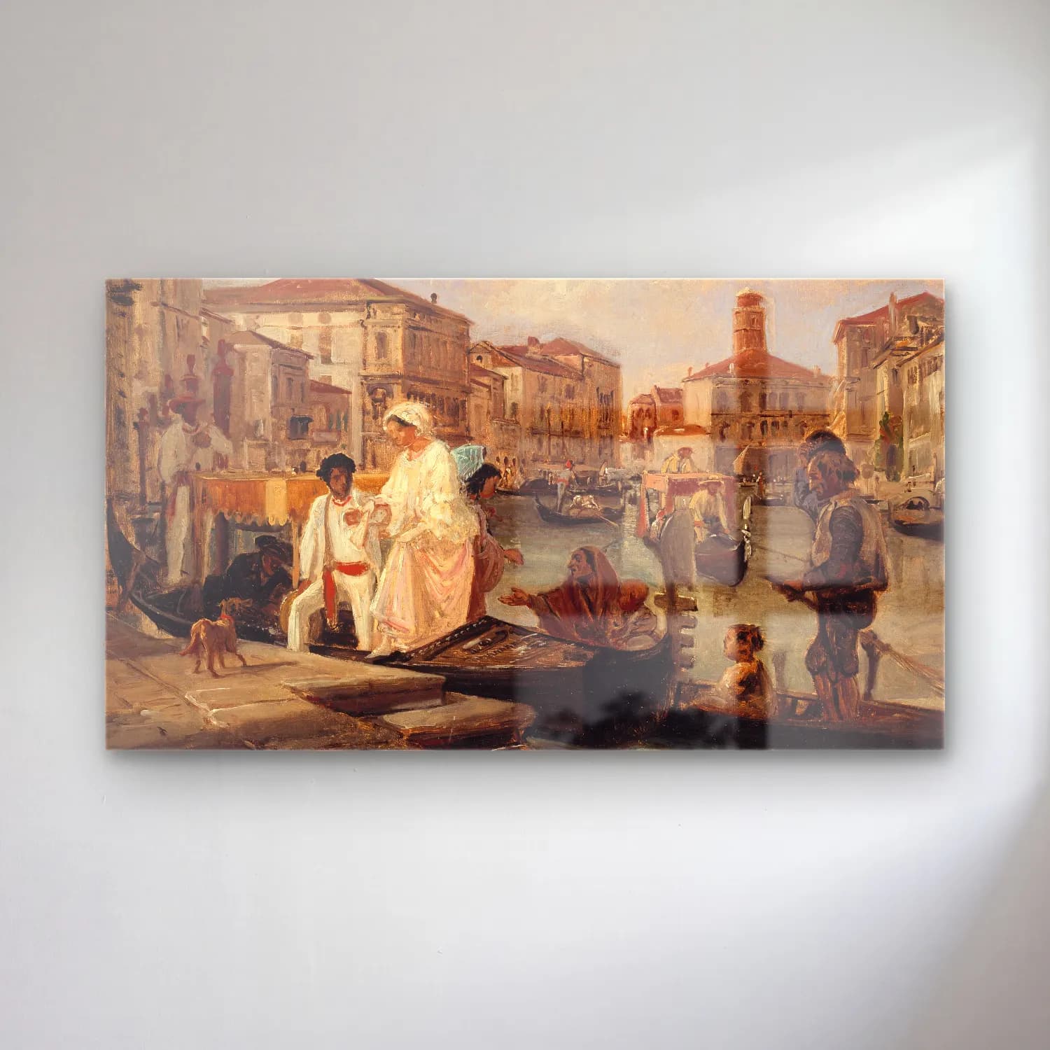 Wilhelm Marstrand – Alighting from a Gondola in Venice cam tablo — Wilhelm Marstrand – Alighting from a Gondola in Venice — empresyonist venedik kanalları