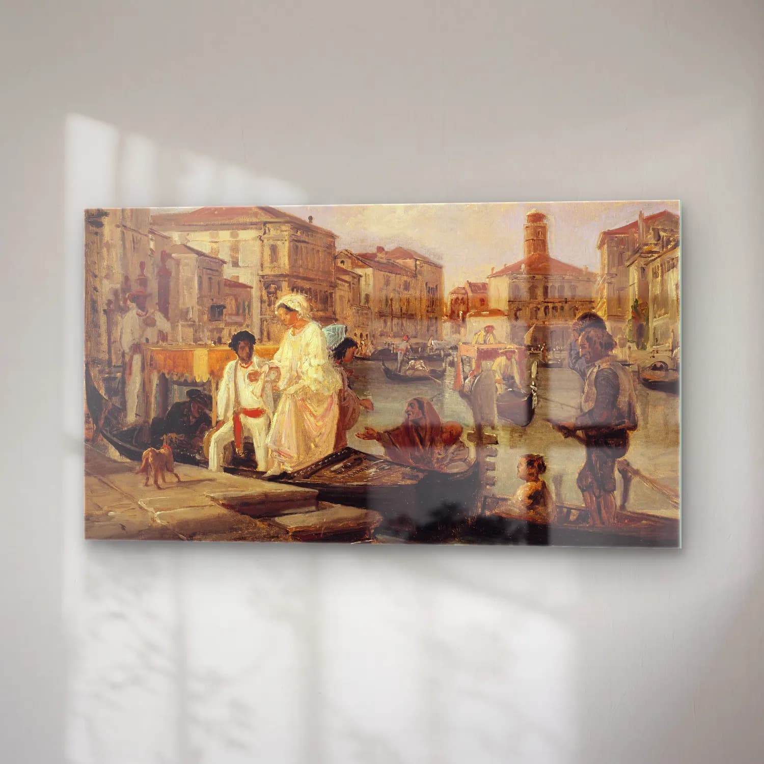 Wilhelm Marstrand – Alighting from a Gondola in Venice cam tablo — sağ açıdan görünüm