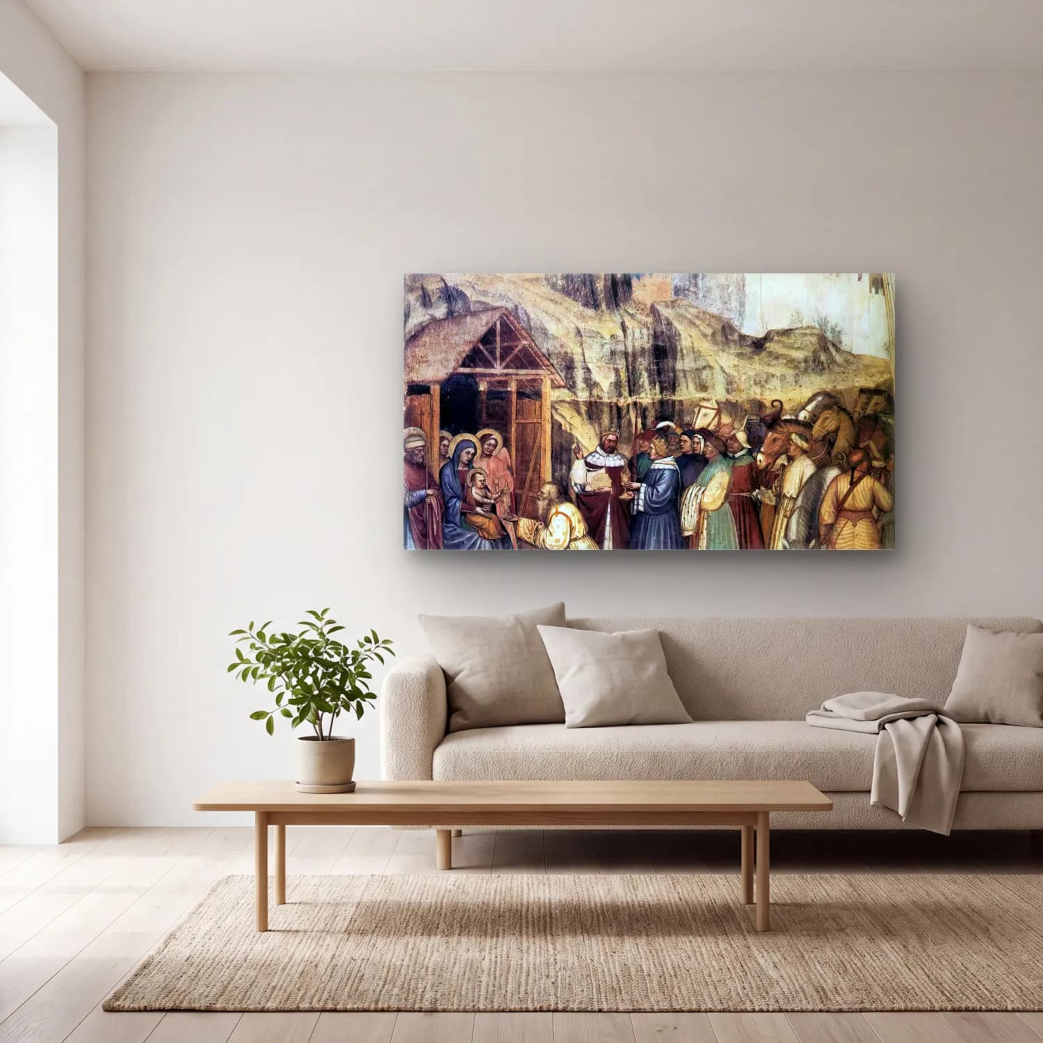 Altichiero da Zevio – Adoration of the Magi cam tablo — açık renk salonda
