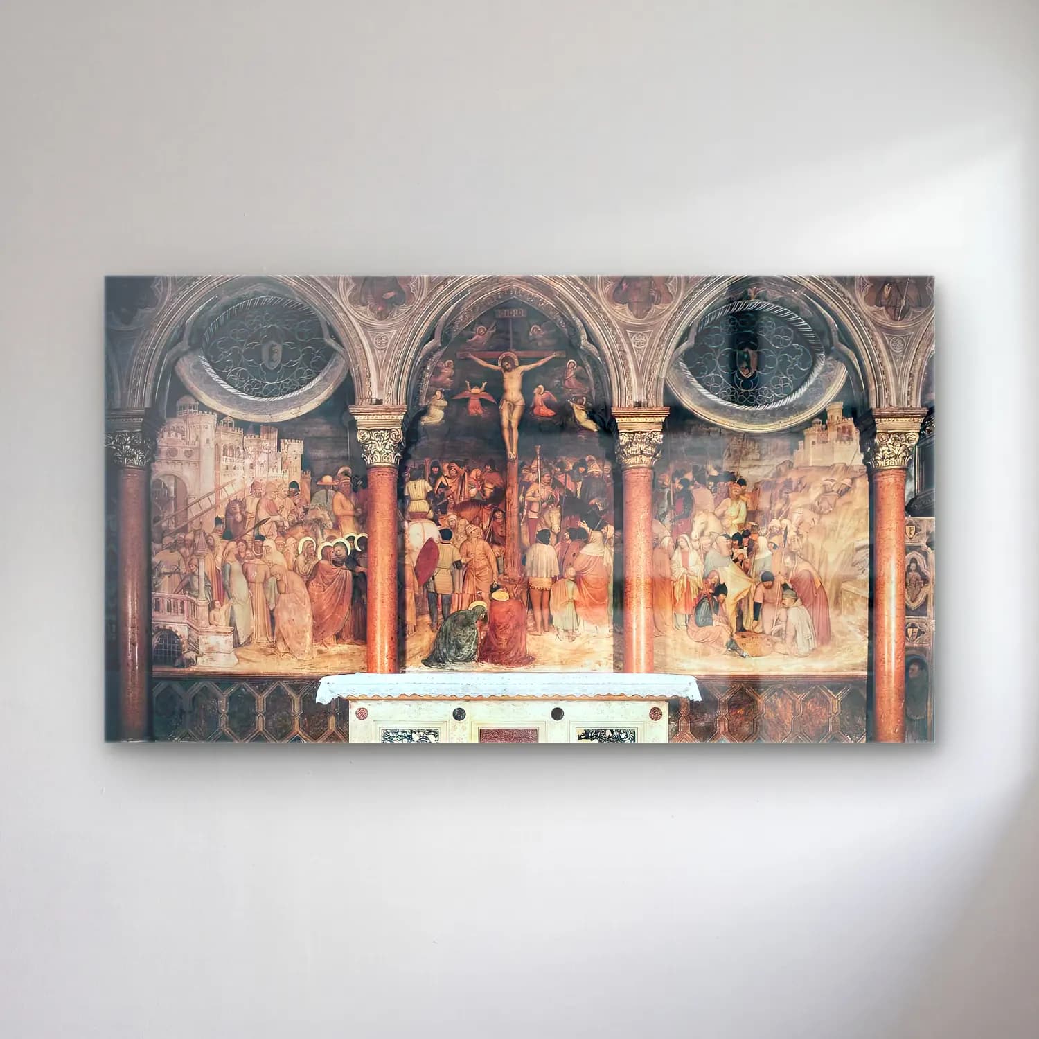 Altichiero da Zevio – Crucifixion cam tablo — Altichiero da Zevio – Crucifixion — empresyonist dini sahne