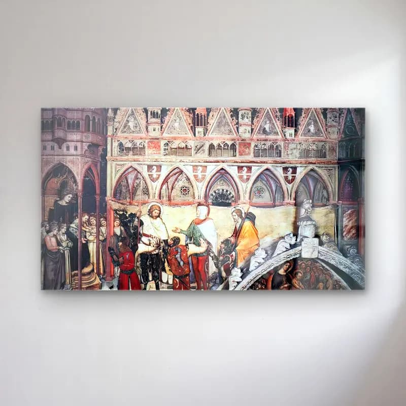 Altichiero da Zevio – Virgin Being Worshipped cam tablo — Altichiero da Zevio – Virgin Being Worshipped — vintage dini sahne