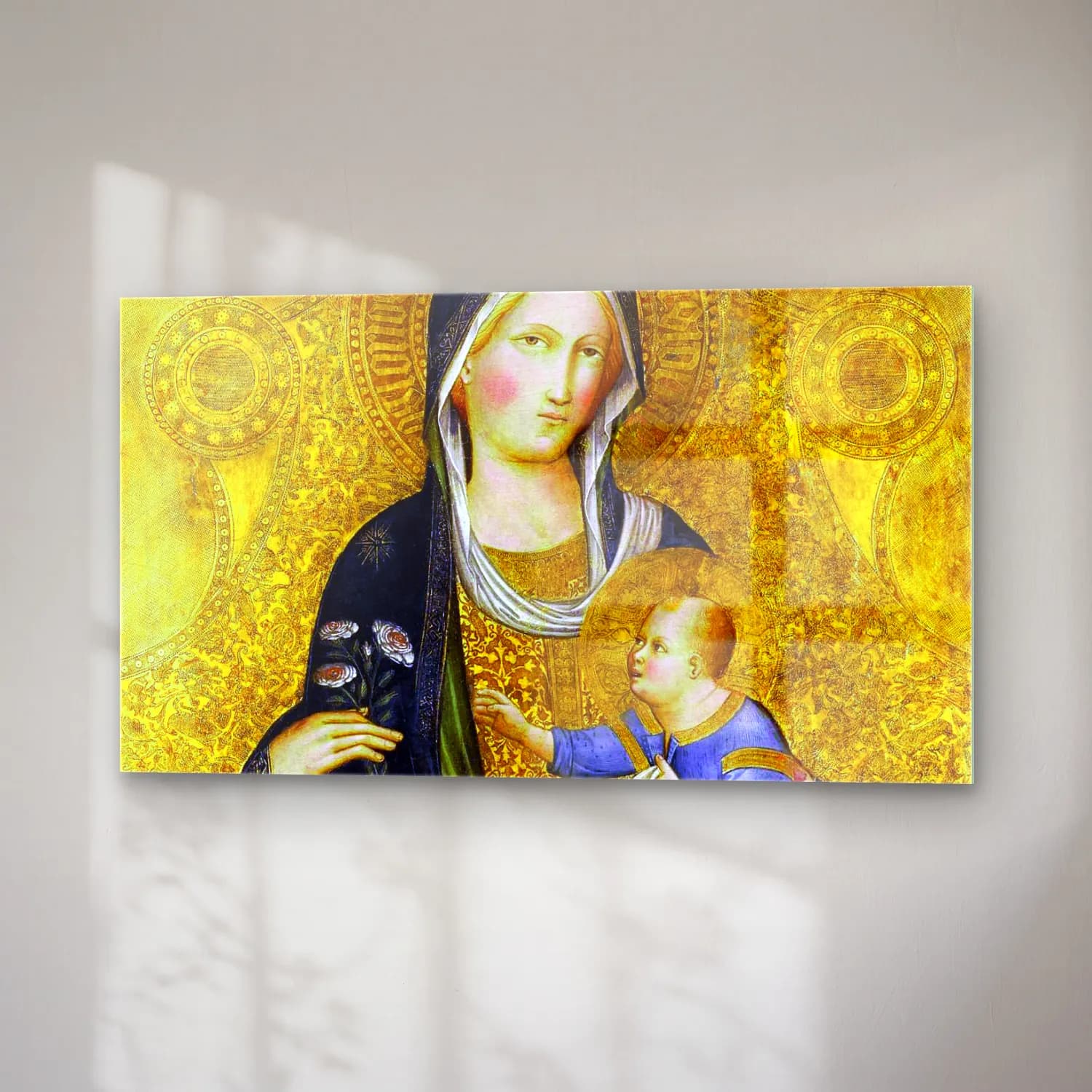 Agnolo Gaddi – Madonna and Child Enthroned with Music-Making Angels… cam tablo — sağ açıdan görünüm